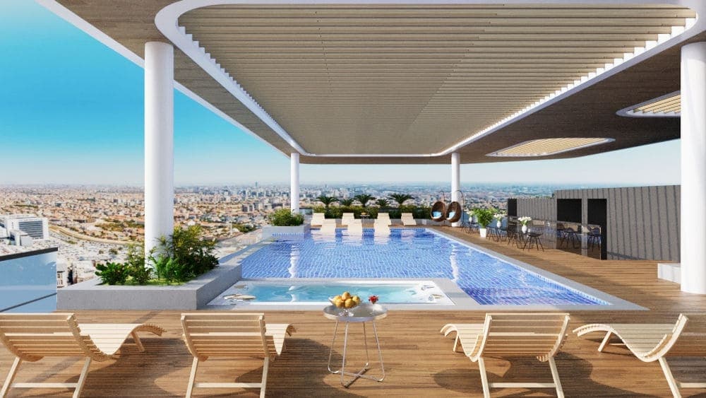 Timber Terrace amenity Infinity Swimming Pool - Dubai South, Dubai - by Vakson Development