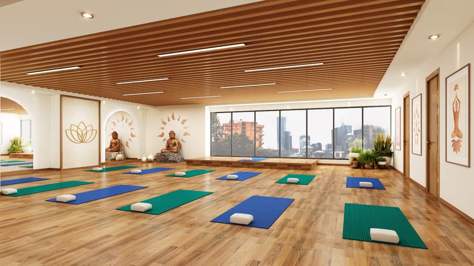 Tranquil Wellness Tower amenity Yoga Studio - JVT (Jumeirah Village Triangle), Dubai - by Wellcube.life