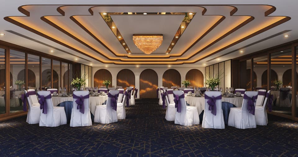 Tranquil Wellness Tower amenity Banquet Hall - JVT (Jumeirah Village Triangle), Dubai - by Wellcube.life