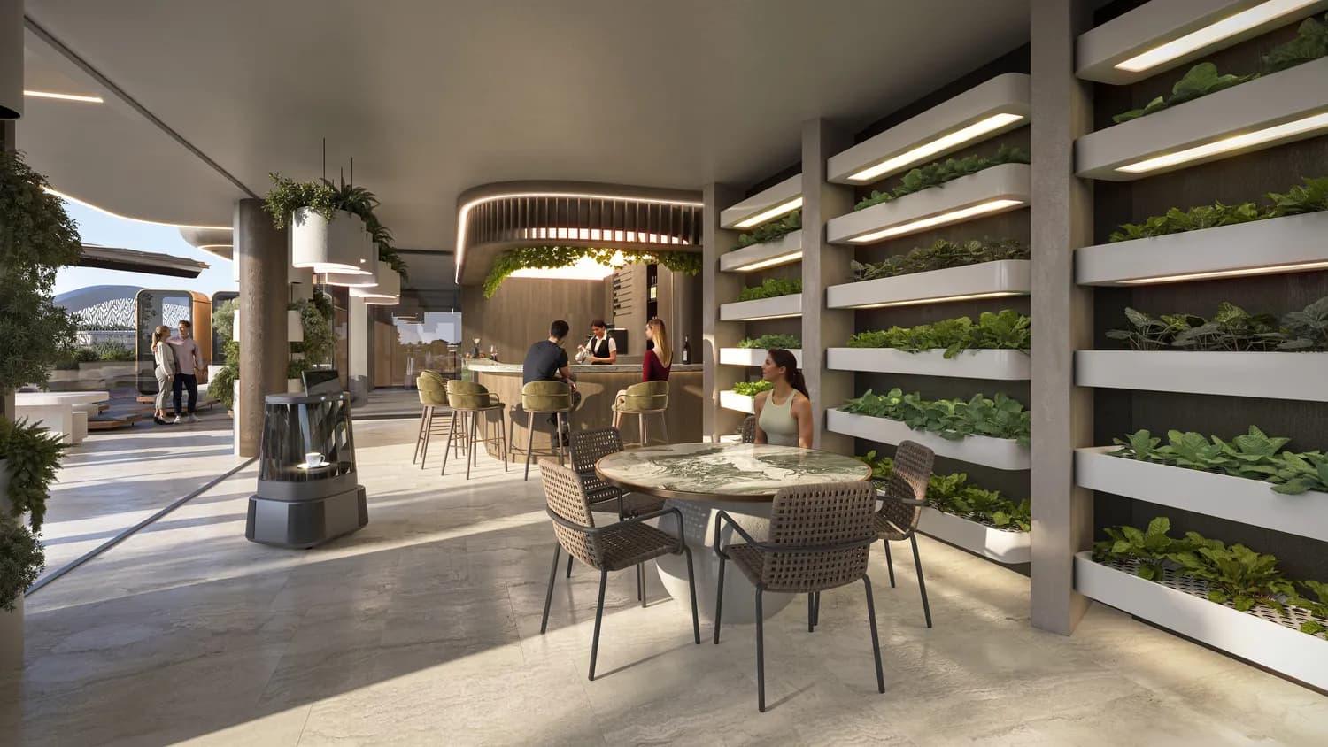 Treppan Living Privé amenity Green House Cafe Indoor & Outdoor - Dubai Islands, Dubai - by Fakhruddin Properties Development