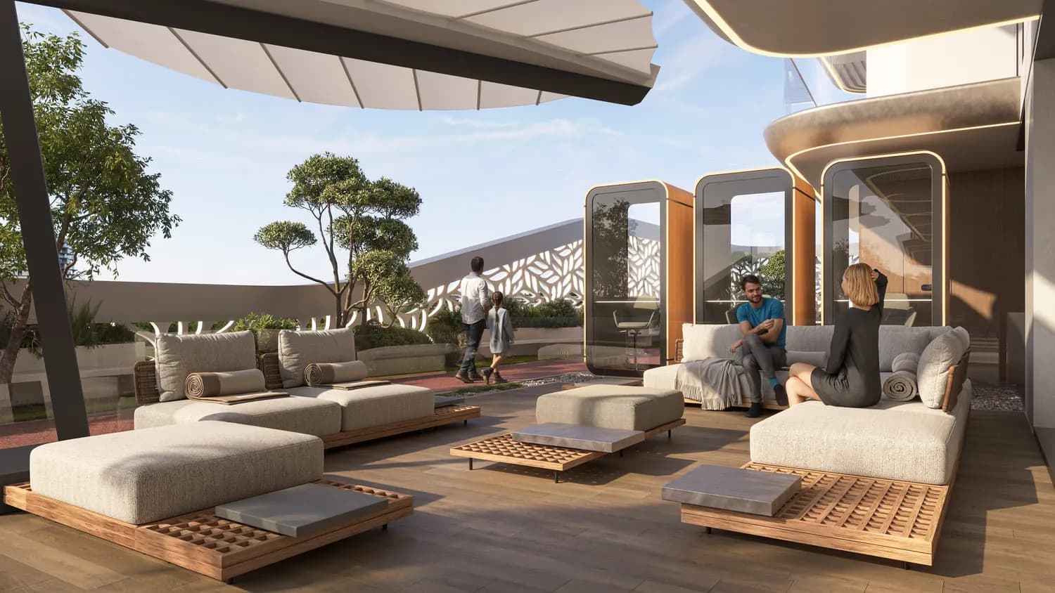 Treppan Living Privé amenity Sun Beds - Dubai Islands, Dubai - by Fakhruddin Properties Development