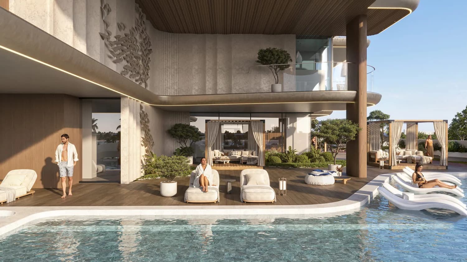 Treppan Living Privé amenity Water Loungers - Dubai Islands, Dubai - by Fakhruddin Properties Development