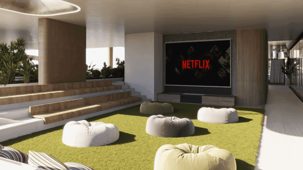 Treppan Serenique Residences amenity Outdoor Cinema - Dubai Islands, Dubai - by Fakhruddin Properties Development
