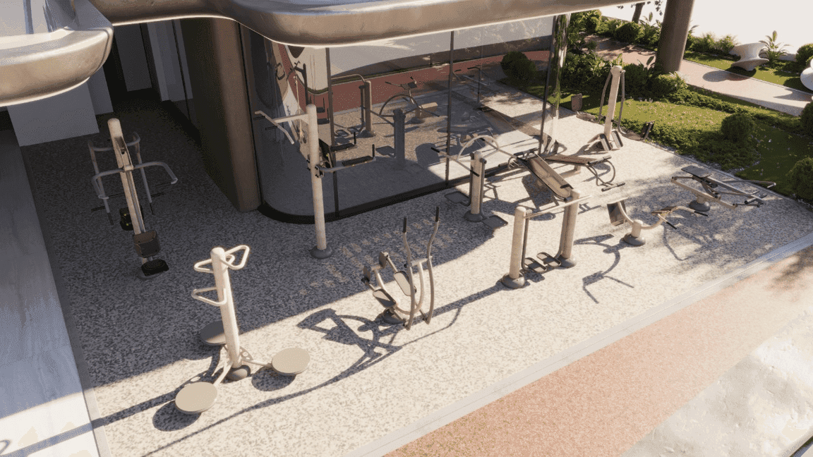 Treppan Serenique Residences amenity Outdoor Gym - Dubai Islands, Dubai - by Fakhruddin Properties Development
