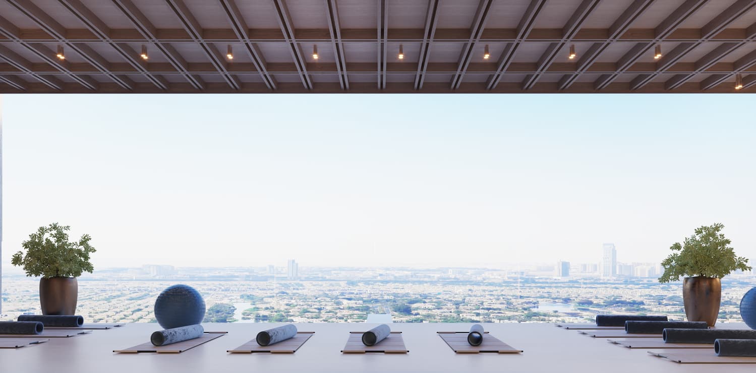 Treppan Tower amenity Open Yoga Area - JVT (Jumeirah Village Triangle), Dubai - by Fakhruddin Properties Development