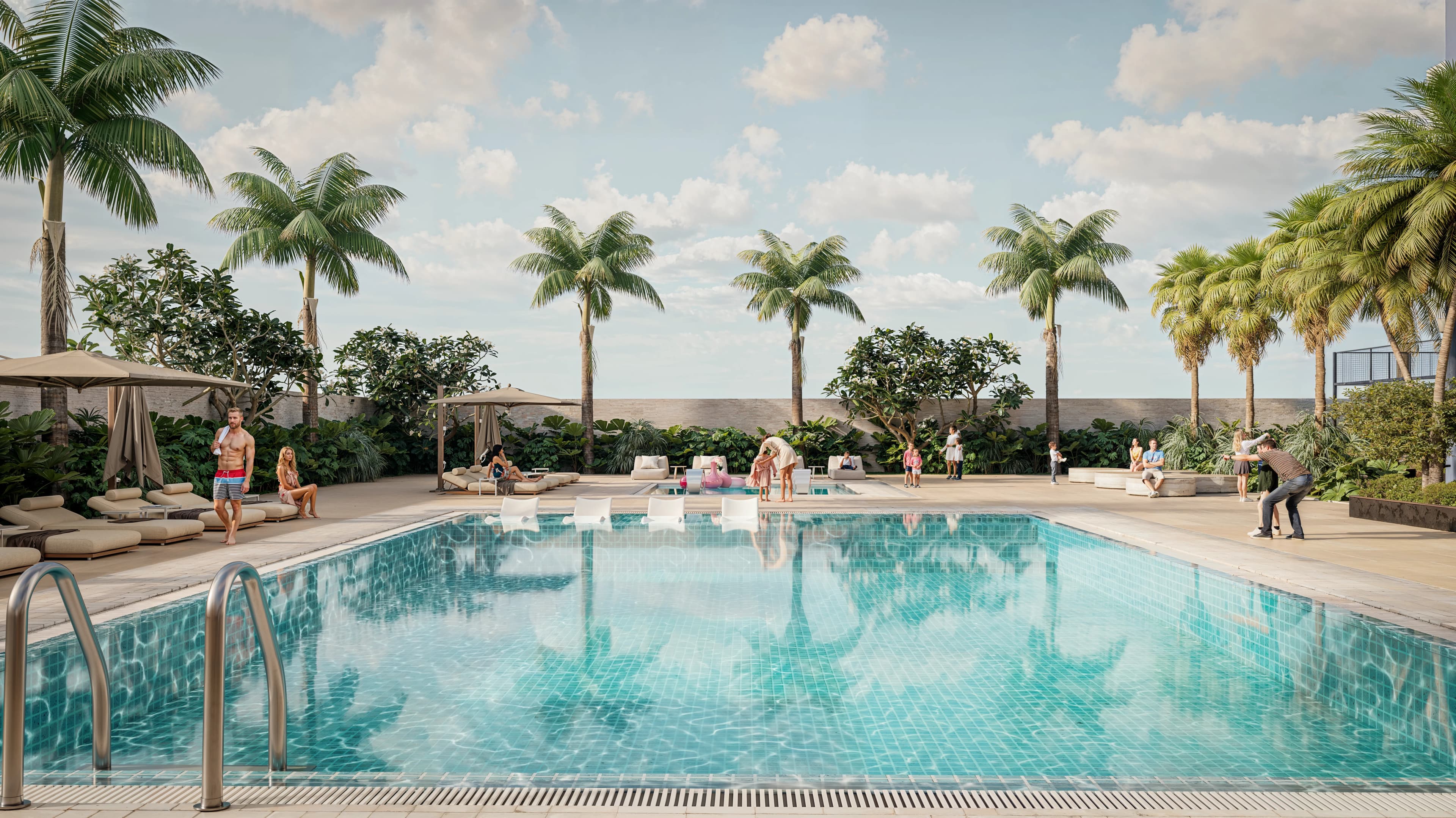 Triana Residences amenity Adult Pool - Al Satwa, Dubai - by Purvanchal Development