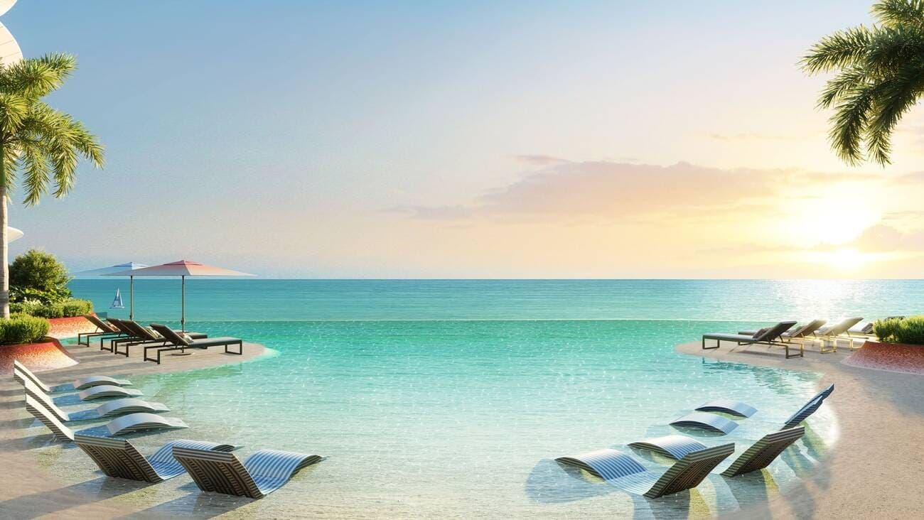 Trio Isle amenity Adult Urban Beach Pool in Al Marjan Island, Ras Al Khaimah, by Durar Group
