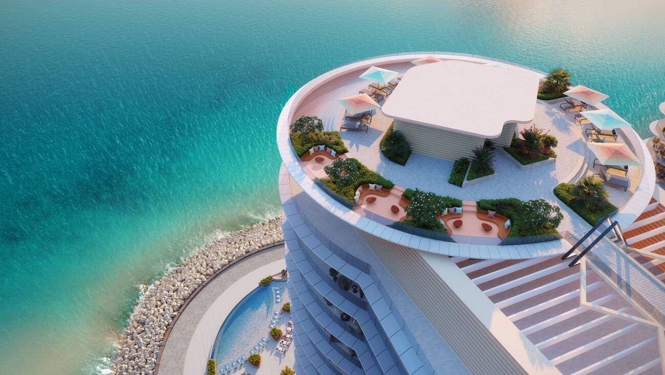 Trio Isle amenity Rooftop Seating Area - Al Marjan Island, Dubai - by Durar Group