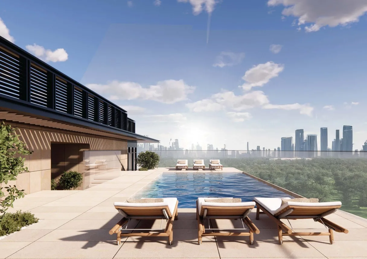 Tura Residence amenity Infinity Pool - Meydan (Nad Al Sheba 1), Dubai - by Namat Real Estate Development