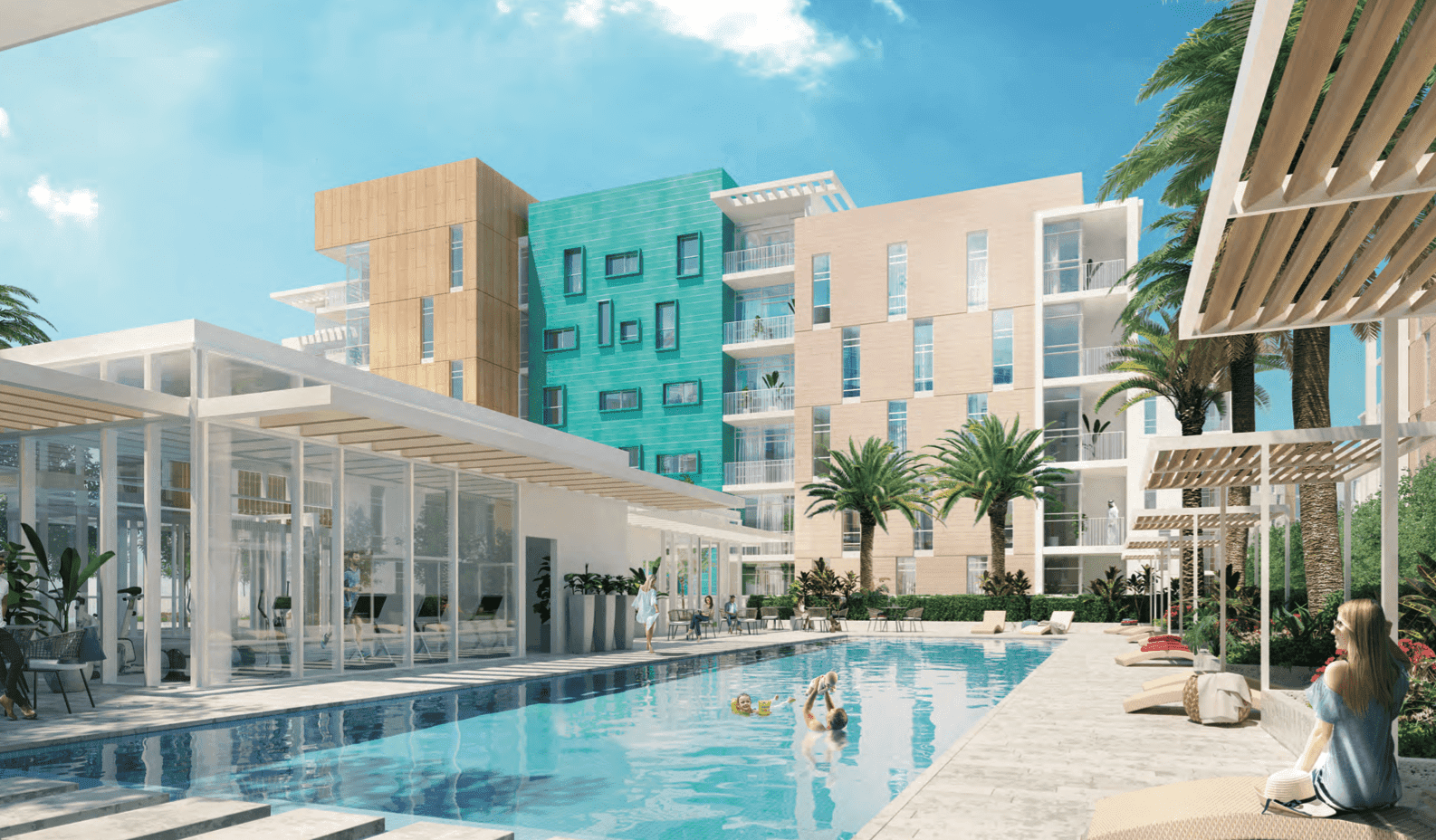 Uptown Al Zahia amenity Swimming Pool - Muwaileh Commercial, Dubai - by Majid Al Futtaim Properties