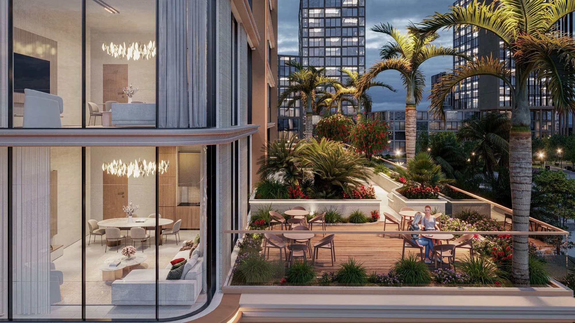 Urban Horizon amenity Outdoor Lounge - Arjan, Dubai - by Arete