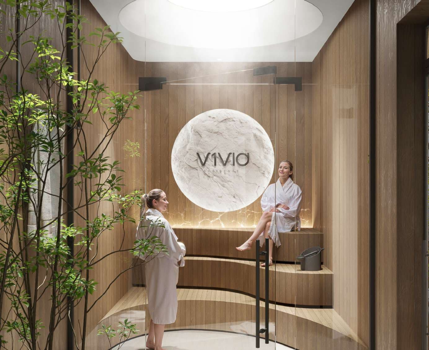V1VID Tower amenity Sauna - JVT (Jumeirah Village Triangle), Dubai - by Object 1
