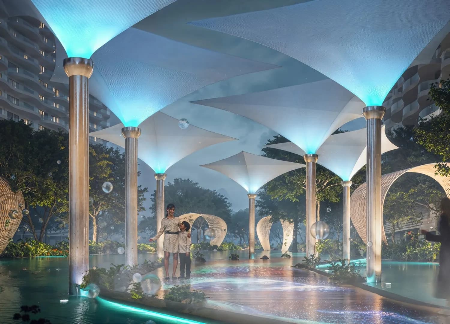 Valencia amenity Climat-cooling Water Canopy - Damac Lagoons, Dubai - by DAMAC
