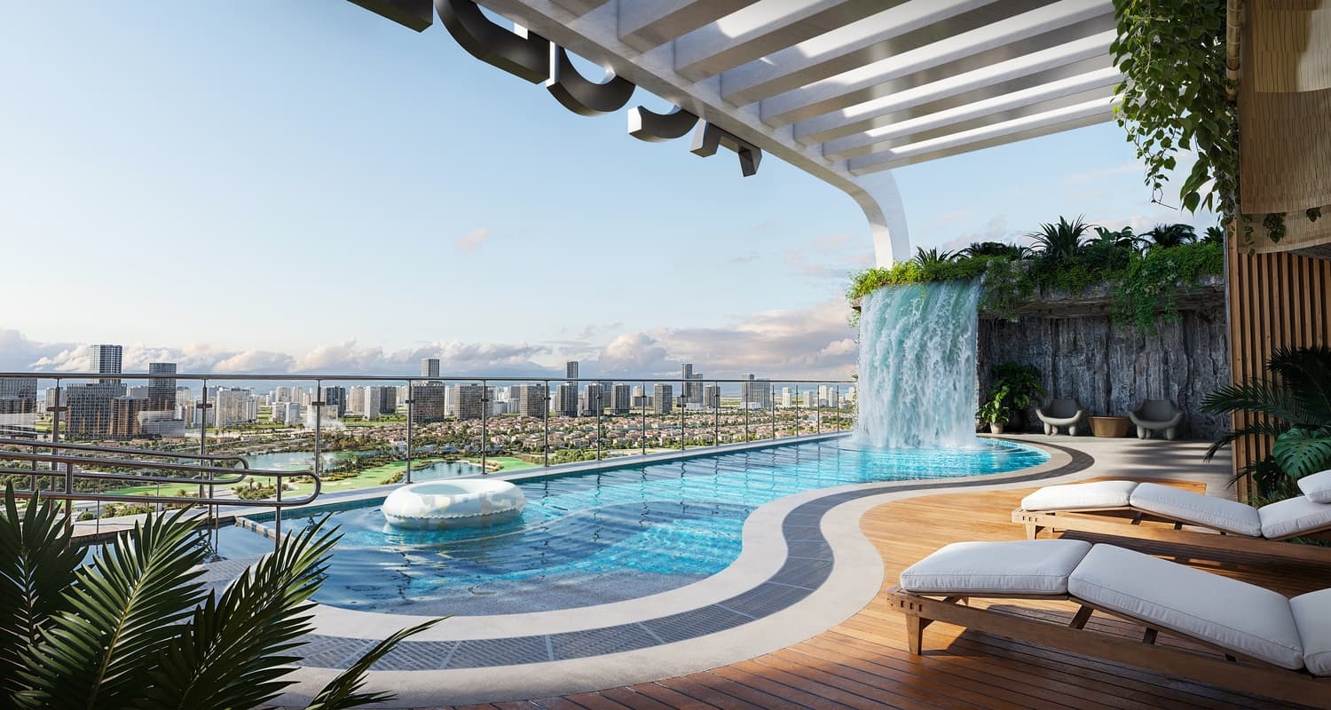 Vega amenity Sky Swimming Pool - Dubai Sports City, Dubai - by Acube Developments