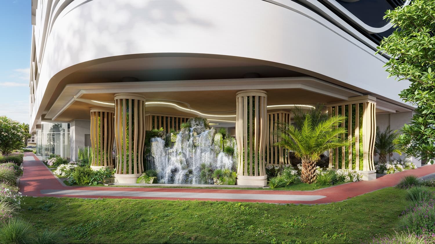 Vega amenity Water Fall - Dubai Sports City, Dubai - by Acube Developments