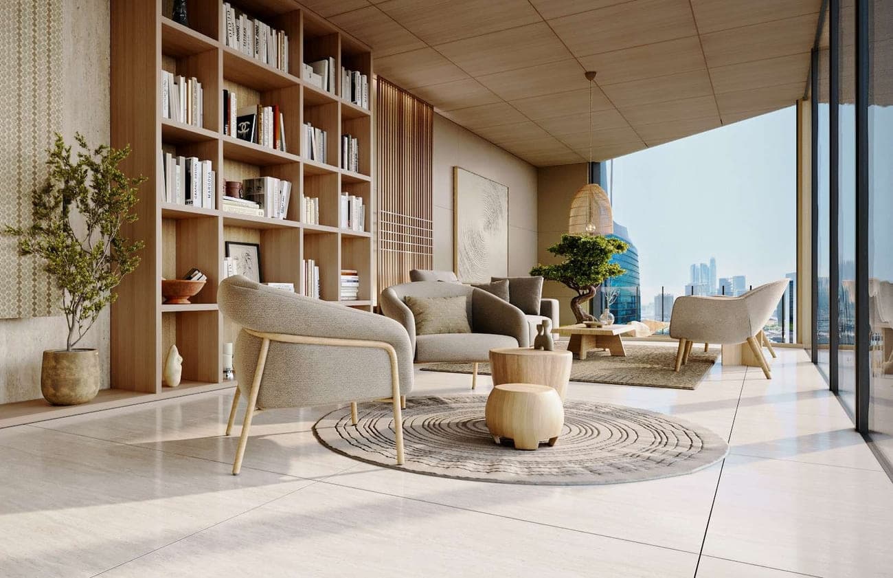 Velor Penthouses amenity Zen Lounge in Business Bay, Dubai, by Ginco Properties
