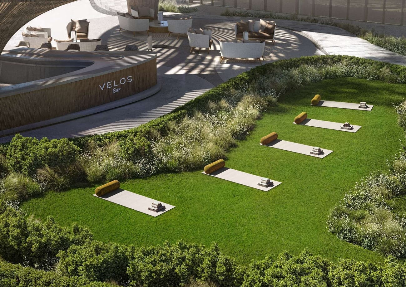 Velos Residence amenity Outdoor Yoga - Dubai Motor City, Dubai - by CITYVIEW