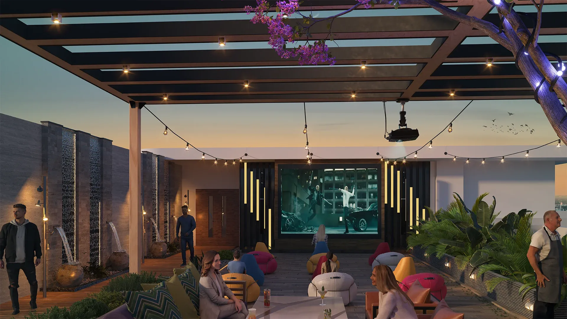 Ventana Residences amenity Open-air Cinema - Dubai International City, Dubai - by Zedor Developments