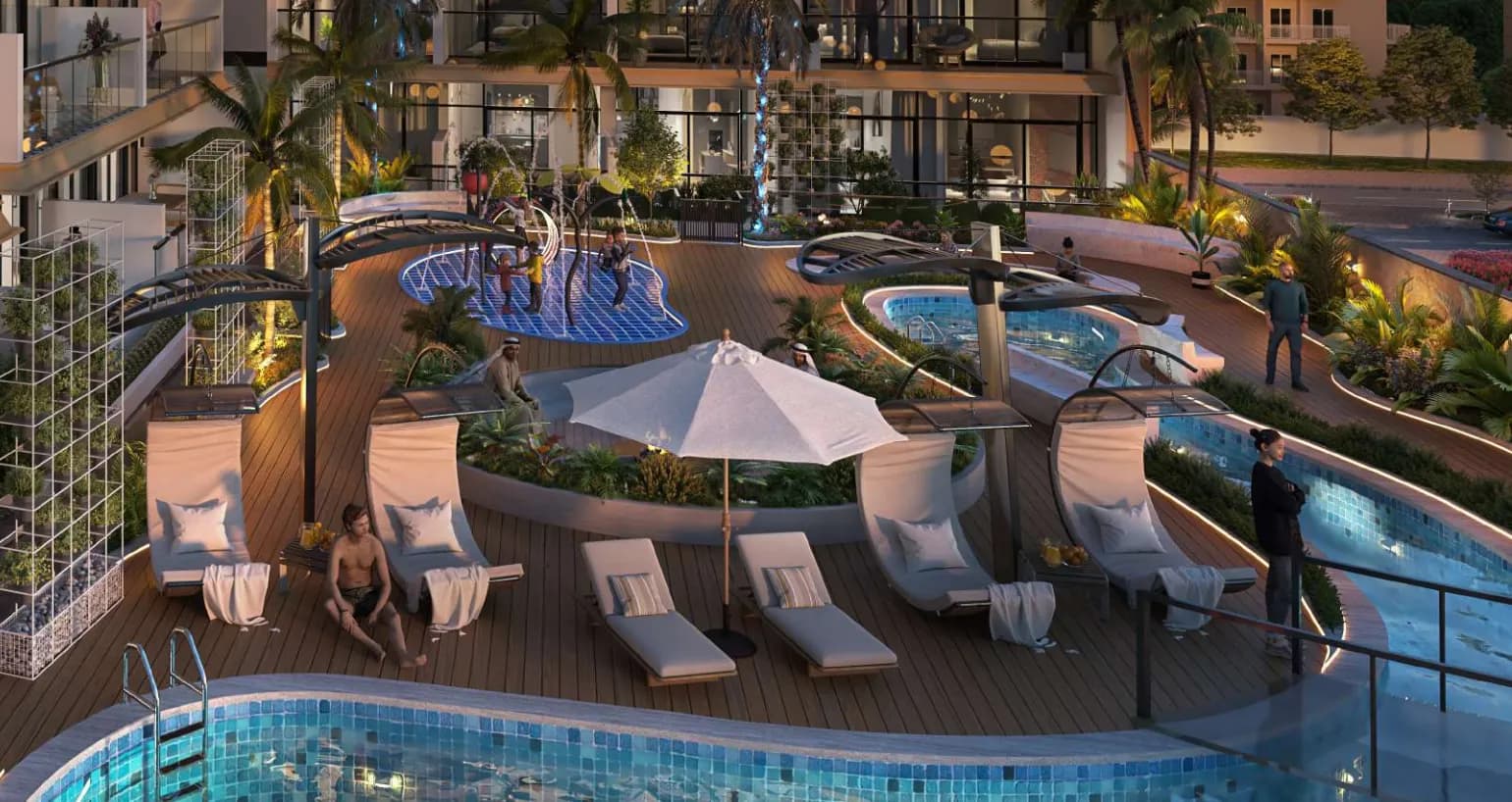 Ventana Residences amenity Pool Sunken Area - Dubai International City, Dubai - by Zedor Developments