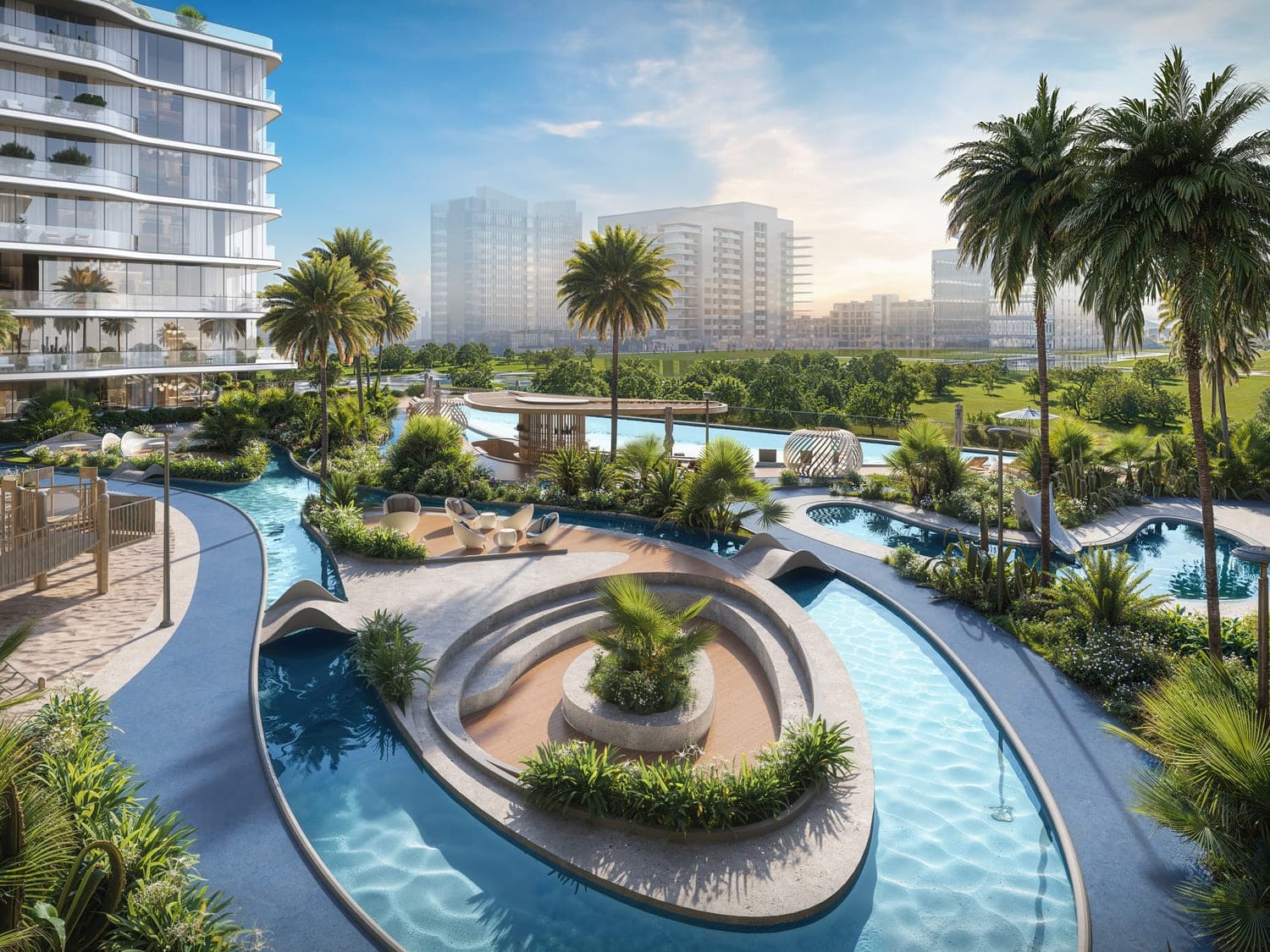 Verano by Prescott amenity Lazy River - Dubai Studio City, Dubai - by Prescott