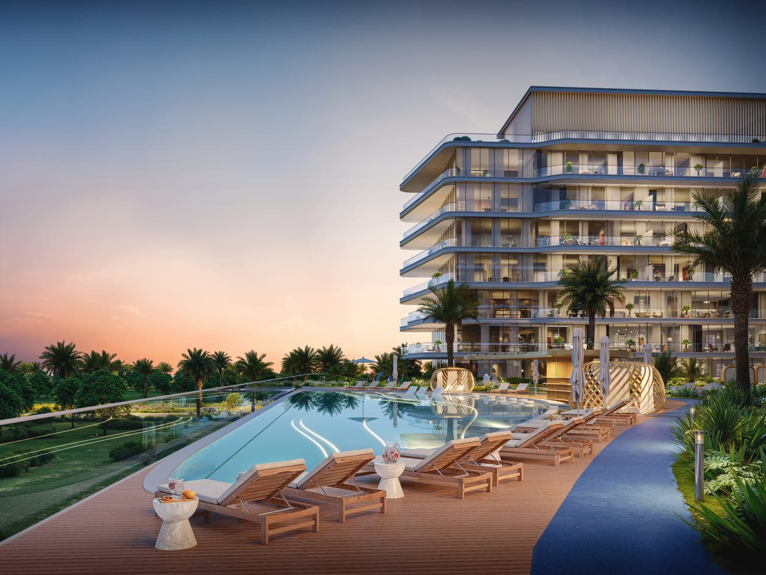 Verano by Prescott amenity Resort Pool With Pool Bar Sitting - Dubai Studio City, Dubai - by Prescott