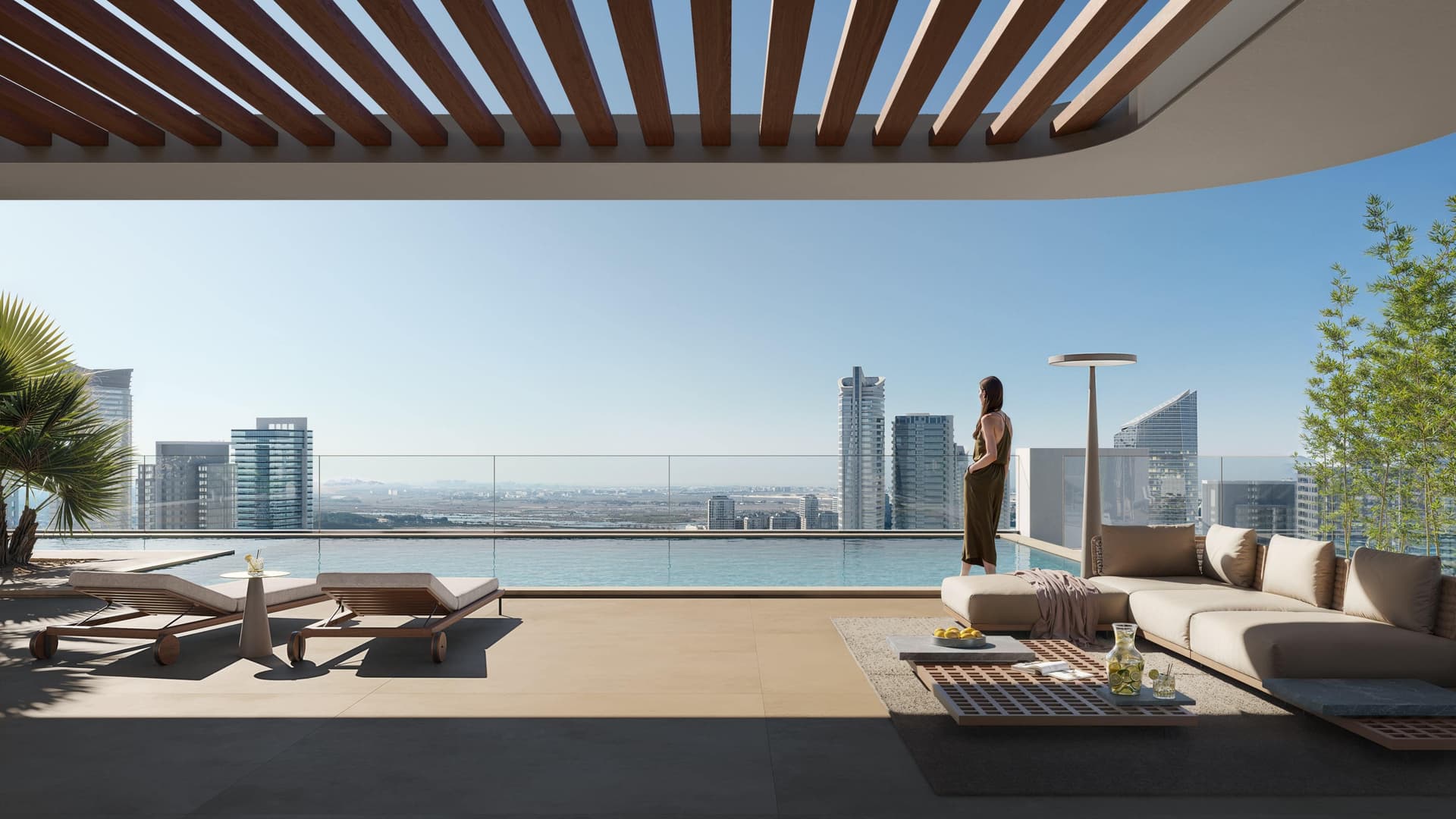 VERDAN1A 3 amenity Pool Deck With Sun Loungers in Dubailand Residence Complex, Dubai, by Object 1