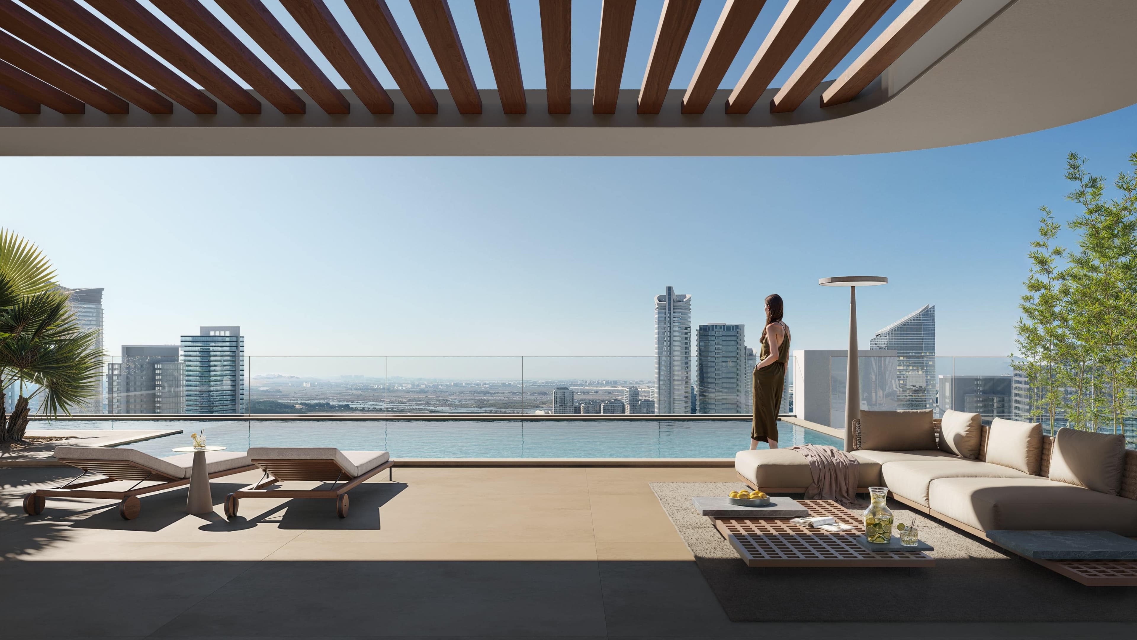 VERDAN1A 3 amenity Pool Deck With Sun Loungers - Dubailand Residence Complex, Dubai - by Object 1