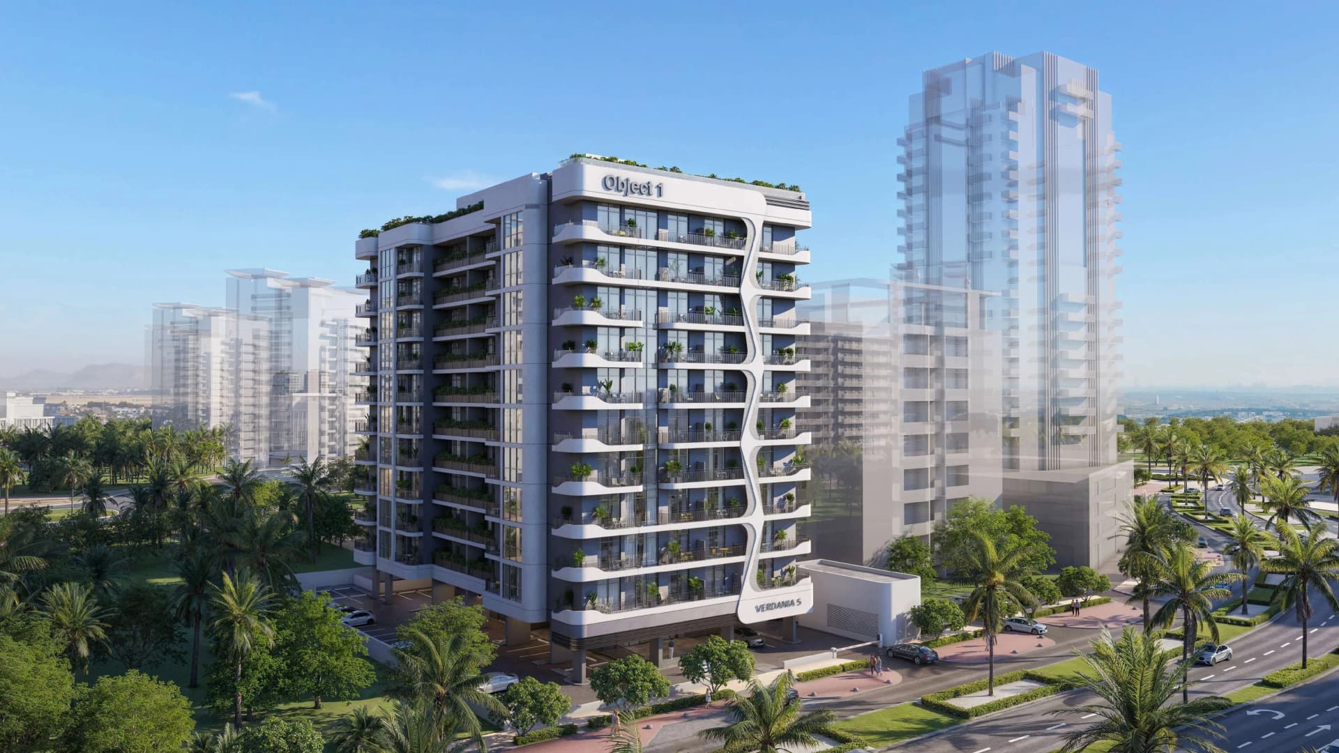 VERDAN1A 5 exterior view in Dubai Land Residence Complex, Dubai, by Object 1