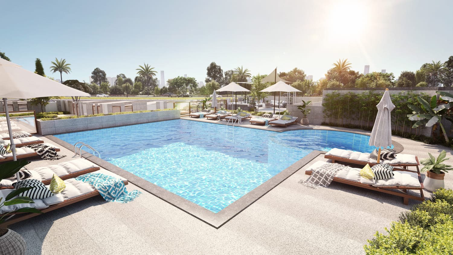 Verdana Residence amenity Large Swimming Pool in Dubai Investments Park, Dubai, by Reportage Properties