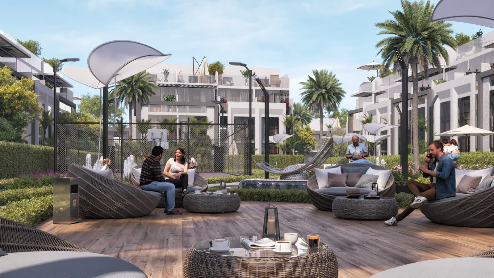 Verdana V amenity Shaded Seating Areas - Dubai Investments Park, Dubai - by Reportage Properties
