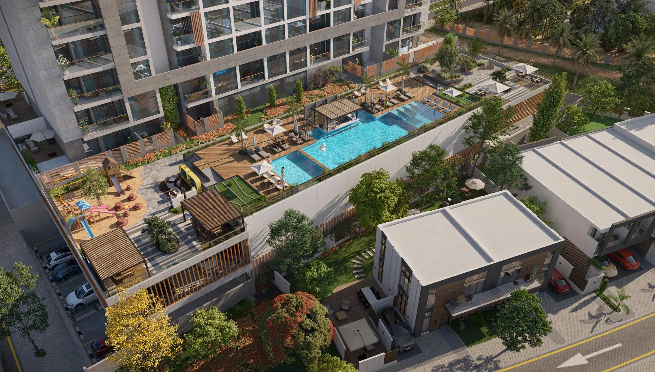 Verdana VIII amenity Large Swimming Pool - Dubai Investments Park, Dubai - by Reportage Properties