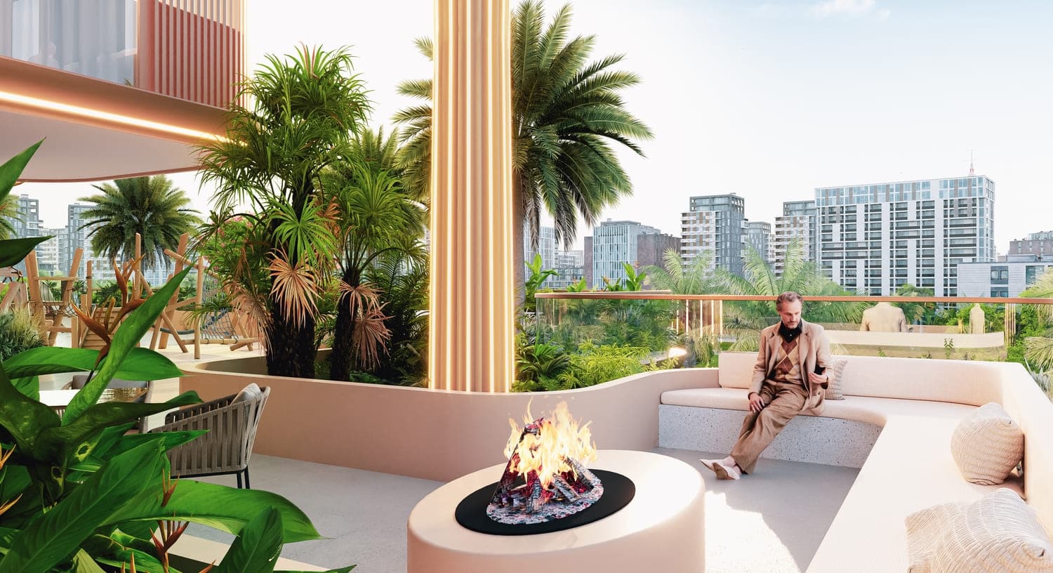 Vestoria Bay amenity Rooftop Lounge in Dubai Islands, Dubai, by Ahmadyar Real Estate Development