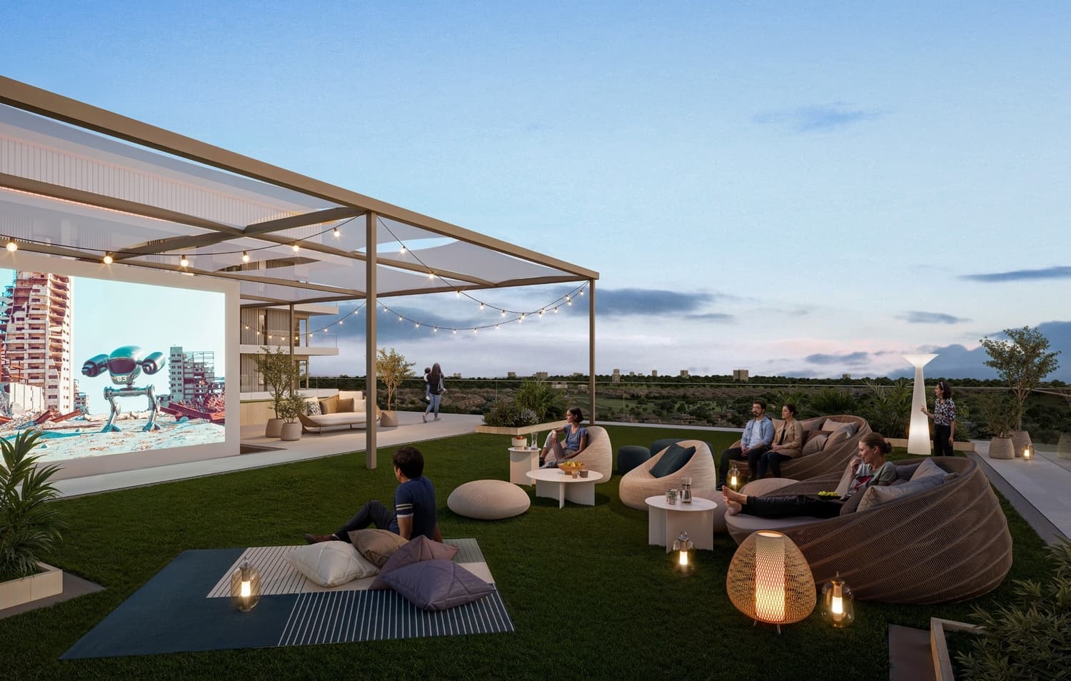 Vida Residences Club Point amenity Outdoor Rooftop Cinema - Dubai Hills, Dubai - by Emaar