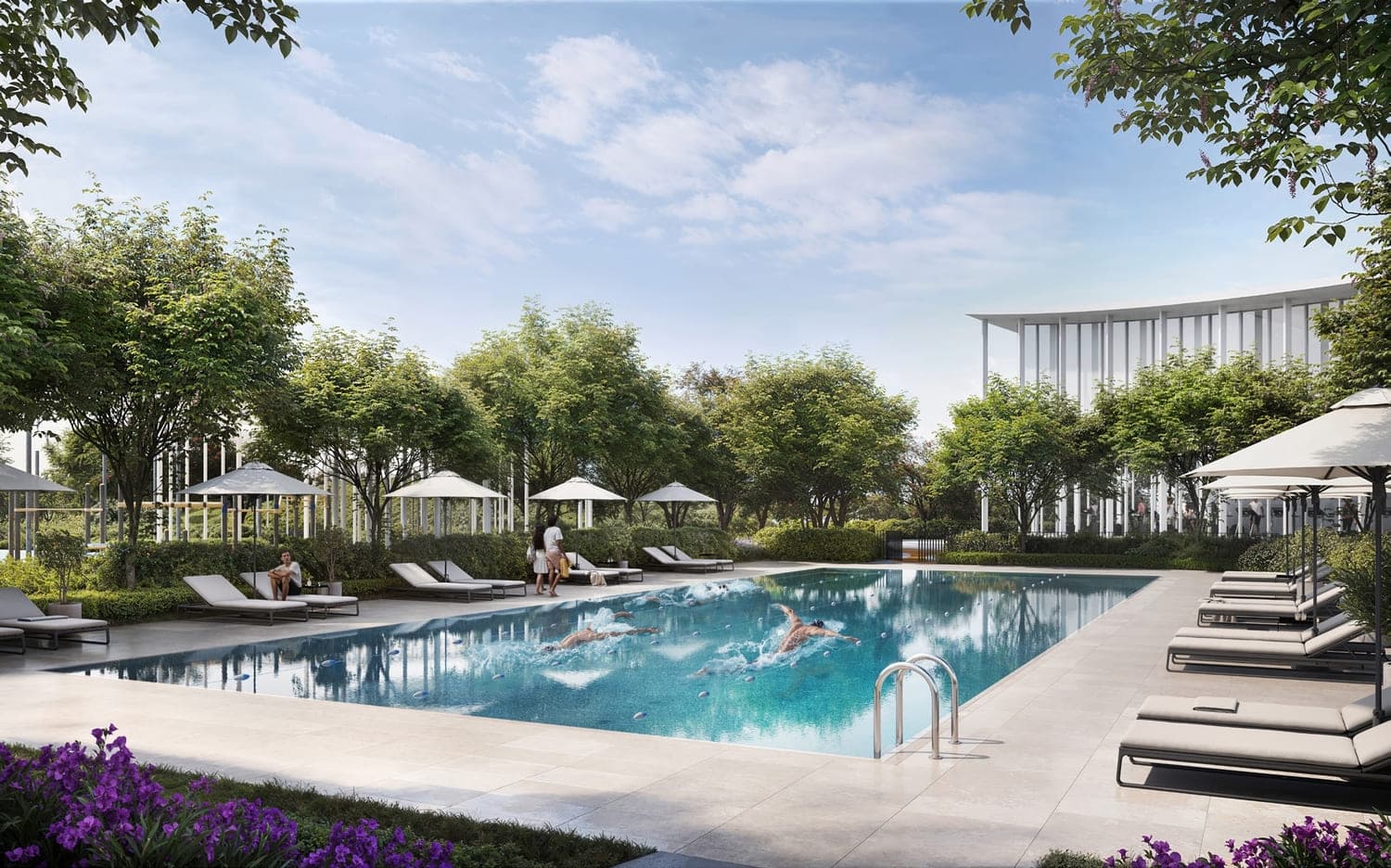 Vida Residences Hillside amenity Swimming Pool & Deck - Dubai Hills, Dubai - by Emaar