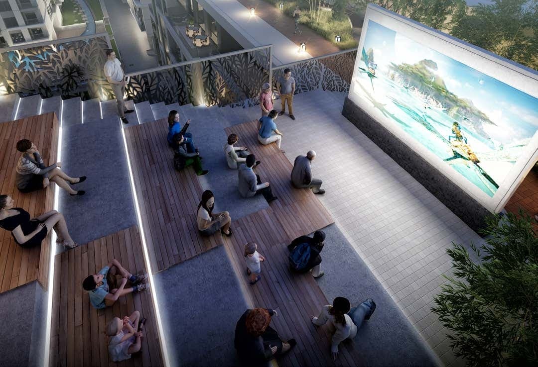 Viewz amenity Outdoor Cinema in JLT (Jumeirah Lake Towers), Dubai, by Danube