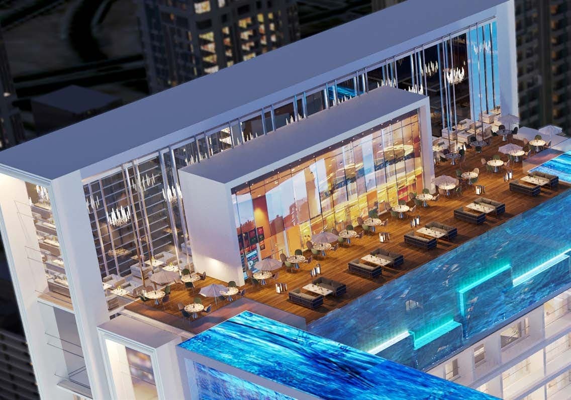 Viewz amenity Roof Top Lounge in JLT (Jumeirah Lake Towers), Dubai, by Danube