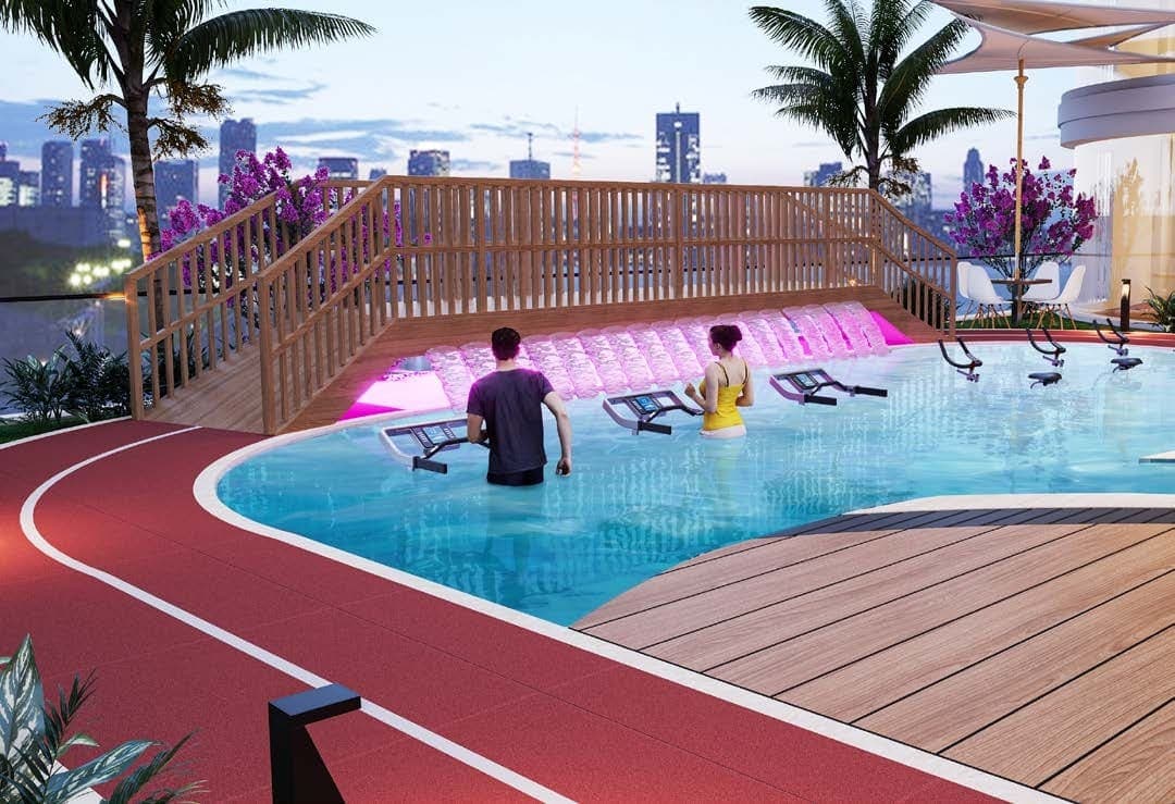 Viewz amenity Aquatic Gym in JLT (Jumeirah Lake Towers), Dubai, by Danube