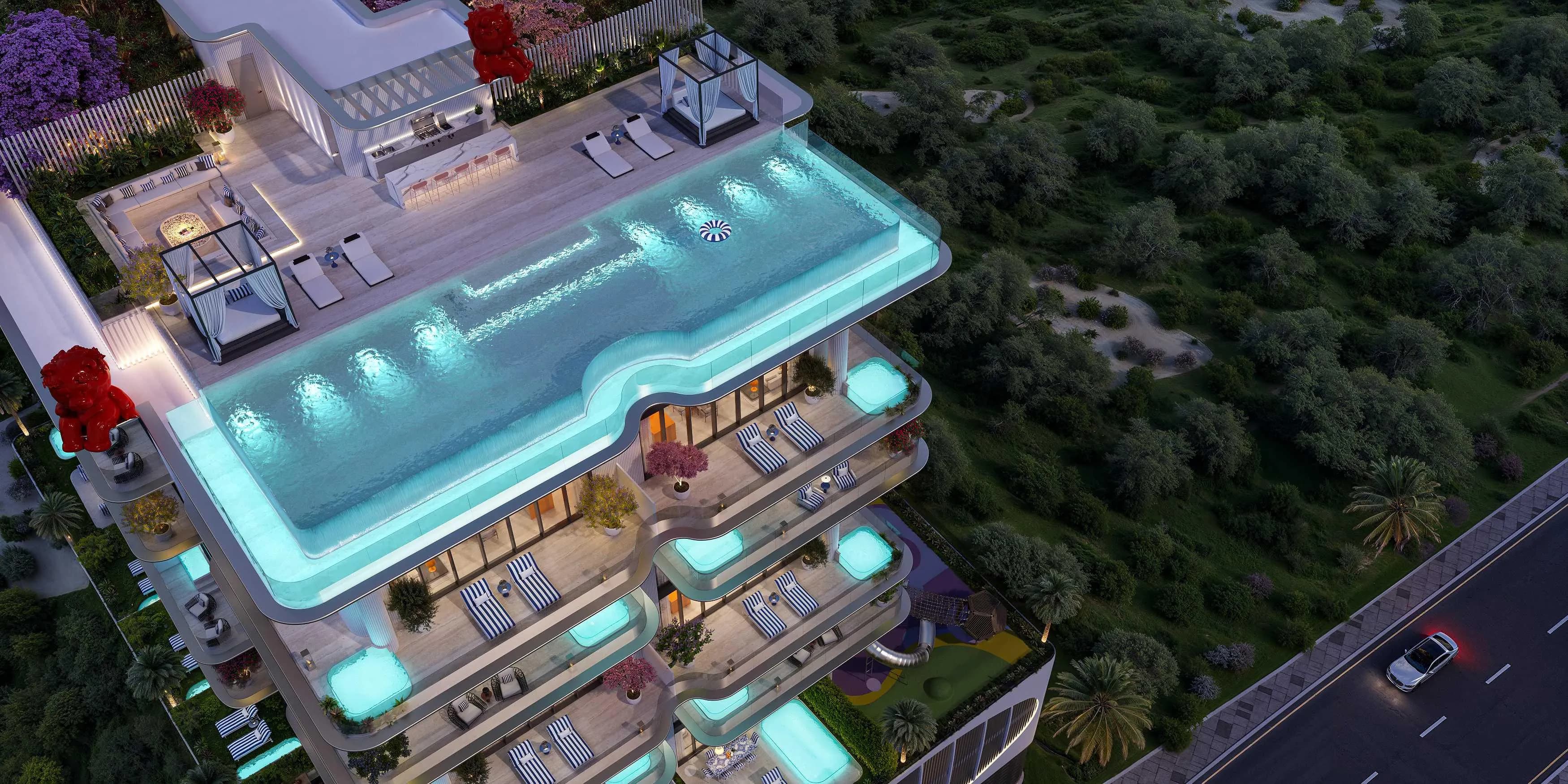 Villa Del Arte amenity Infinity Swimming Pool - Dubai Islands, Dubai - by Mr. Eight Development