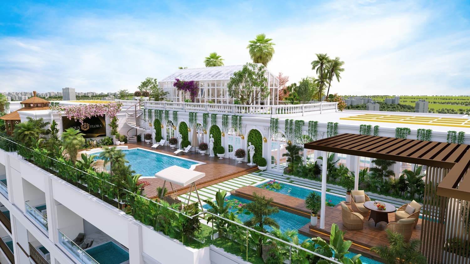 Vincitore Aqua Flora amenity Rooftop Sky Longe - Al Barsha, Dubai - by Vincitore