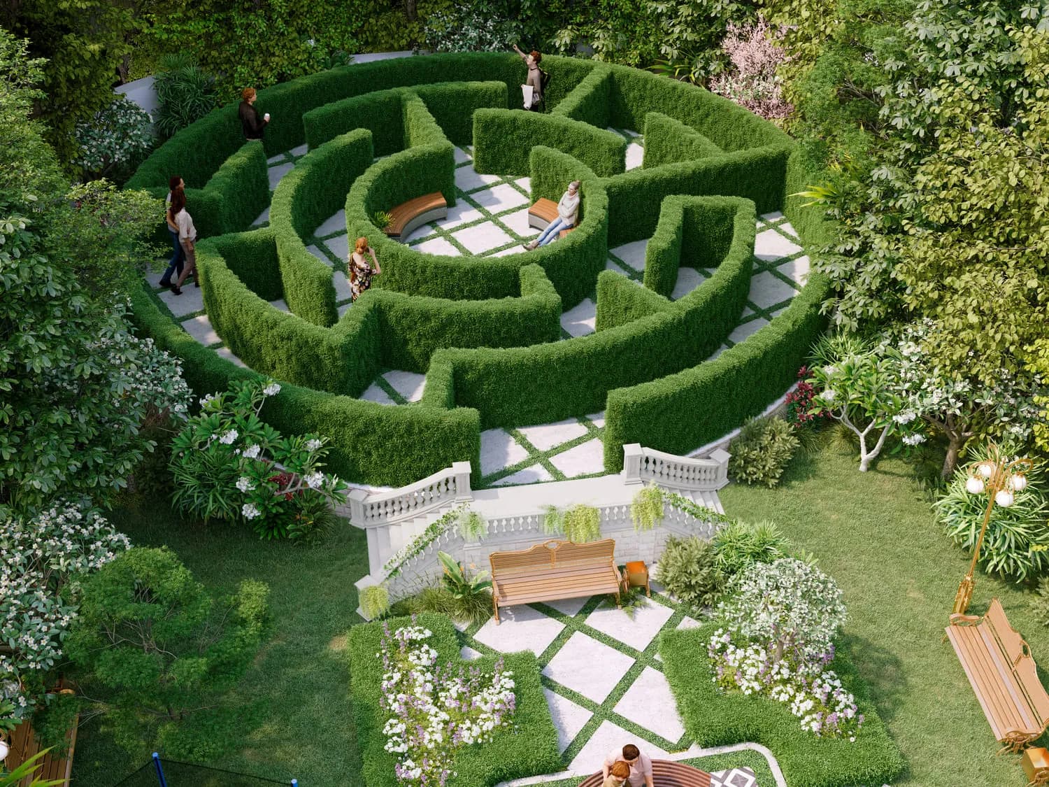 Vincitore Wellness Estate amenity Maze Garden - Majan, Dubai - by Vincitore