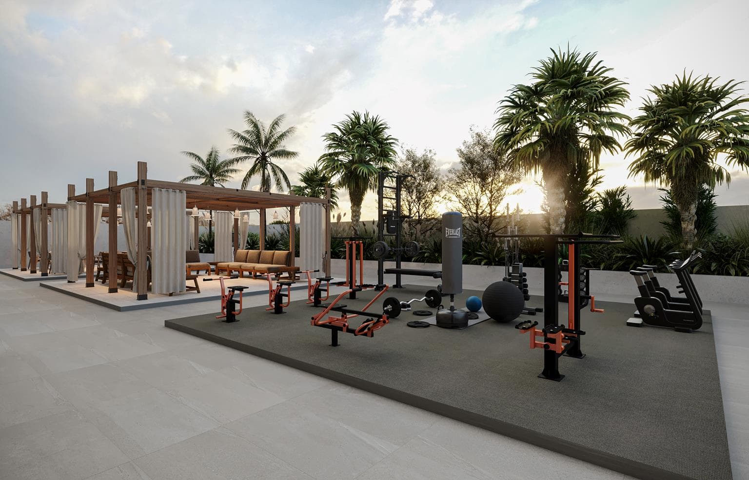 Violet Tower amenity Outdoor Gym - JVC (Jumeirah Village Circle), Dubai - by Dubai Investments Real Estate