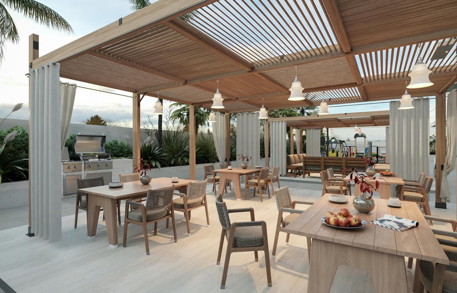 Violet Tower amenity Poolside Lounge in JVC (Jumeirah Village Circle), Dubai, by Dubai Investments Real Estate