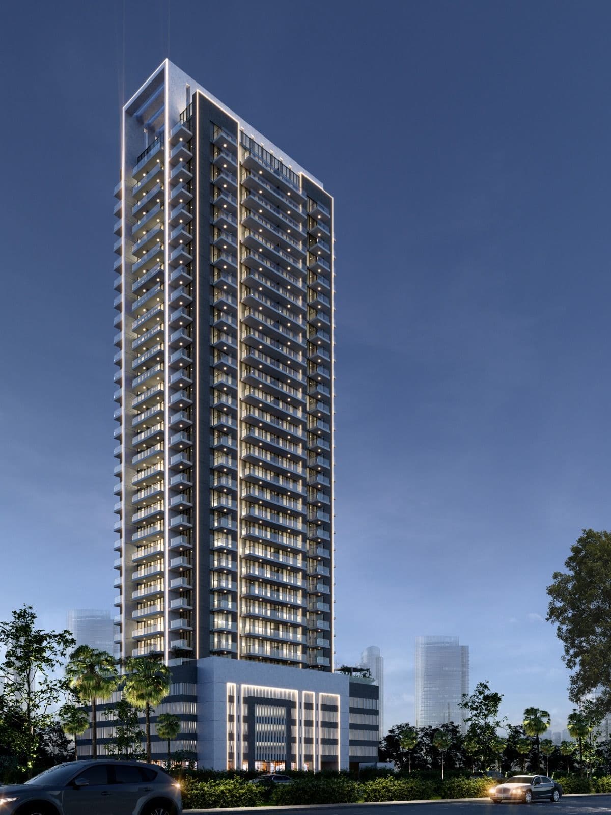 Violet Tower exterior view - JVC (Jumeirah Village Circle), Dubai - by Dubai Investments Real Estate