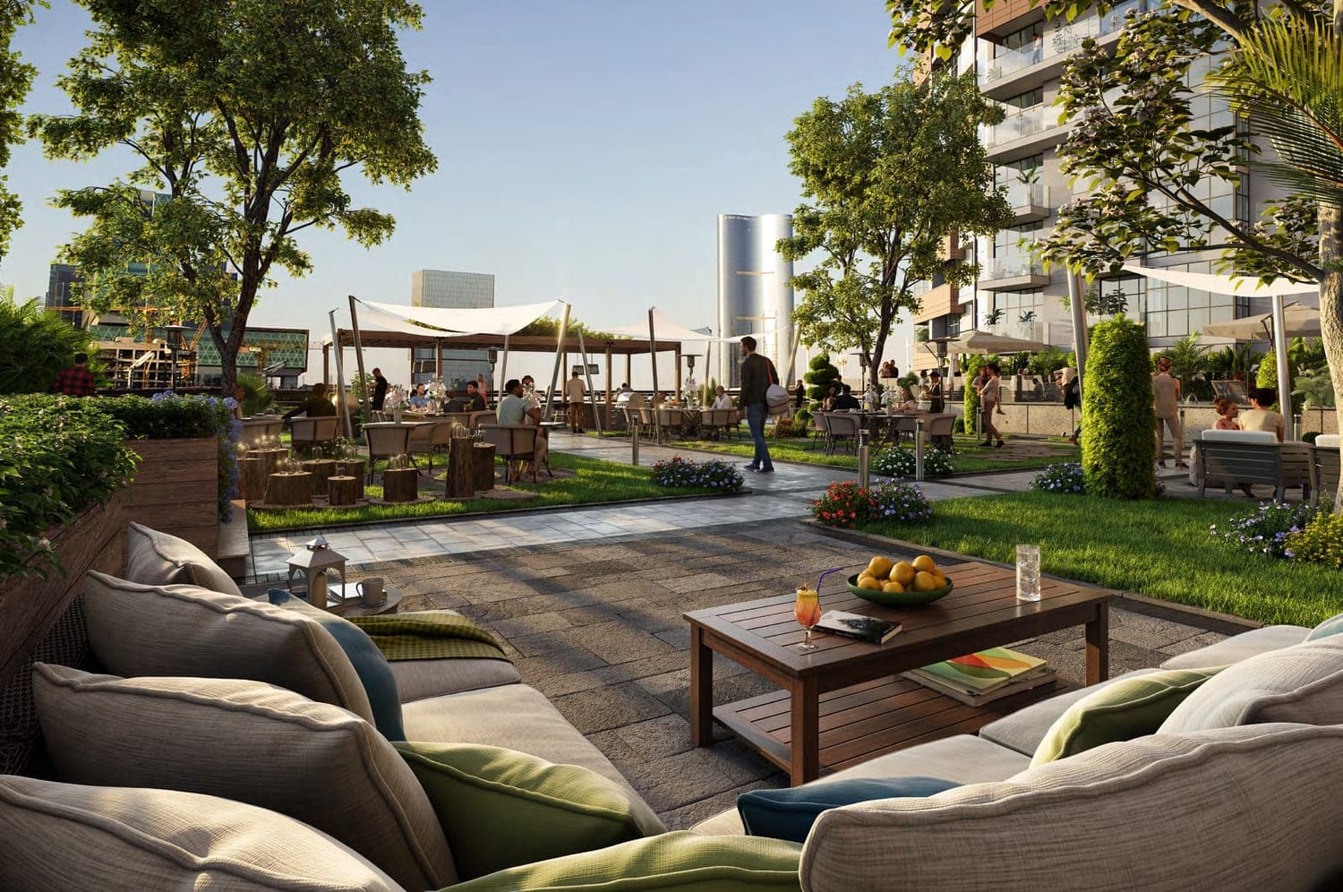 Vista 3 amenity Shaded Seating Areas in Abu Dhabi, by Reportage Properties