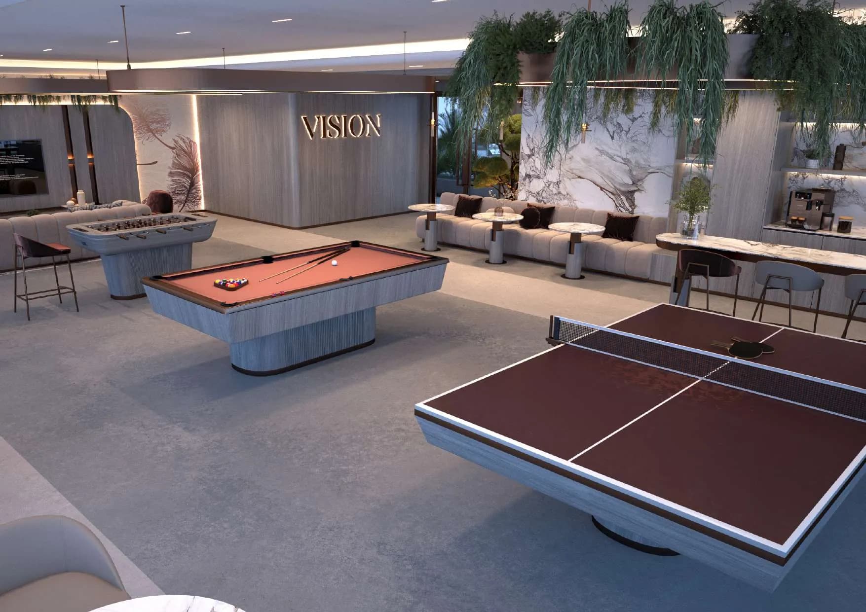 Vista by Vision amenity Gaming Room - Dubai Production City, Dubai - by Vision Developments