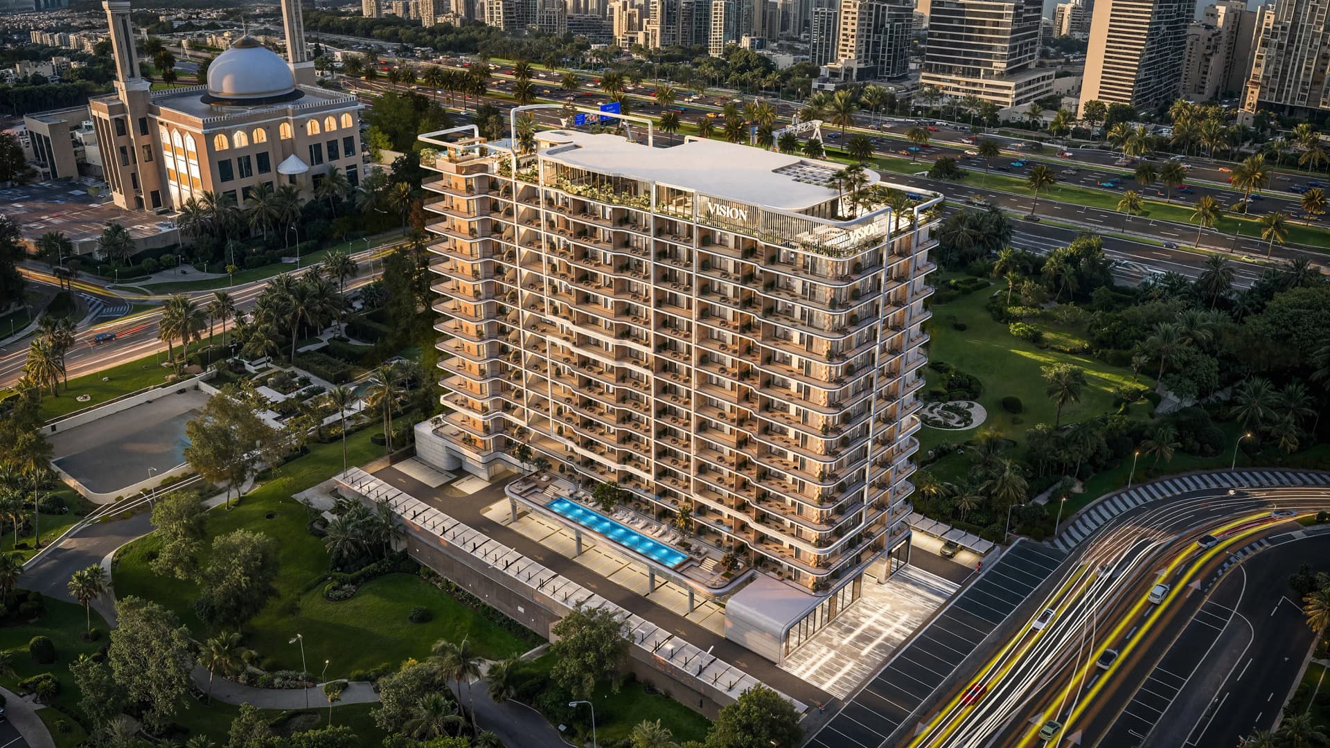 Vista by Vision exterior view in Dubai Production City, Dubai, by Vision Developments