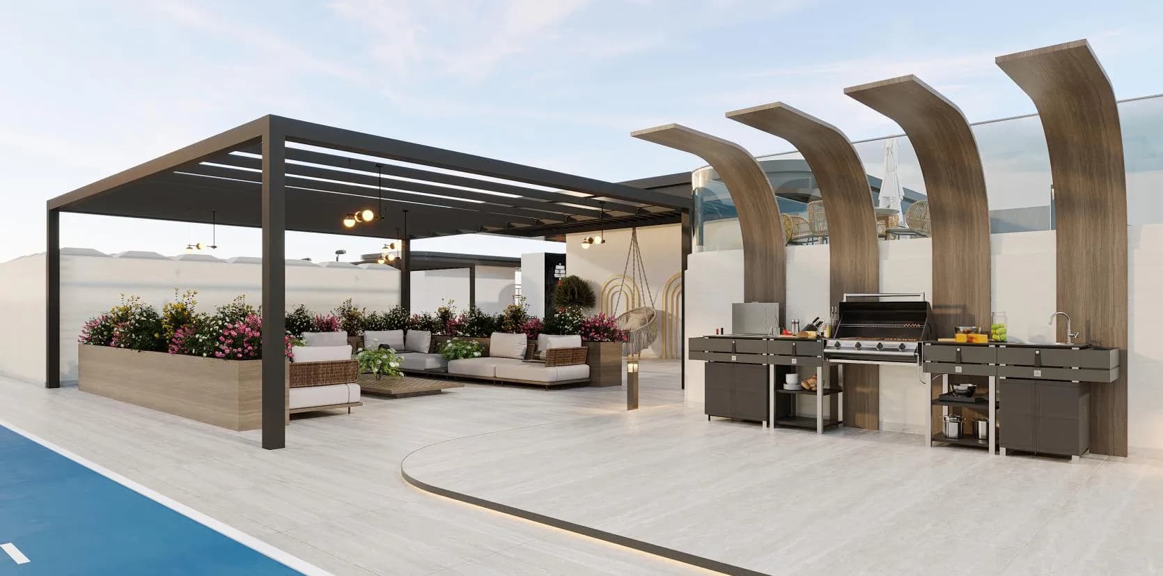 Vivida Residences amenity BBQ Area - Dubai South, Dubai - by NAMO Development