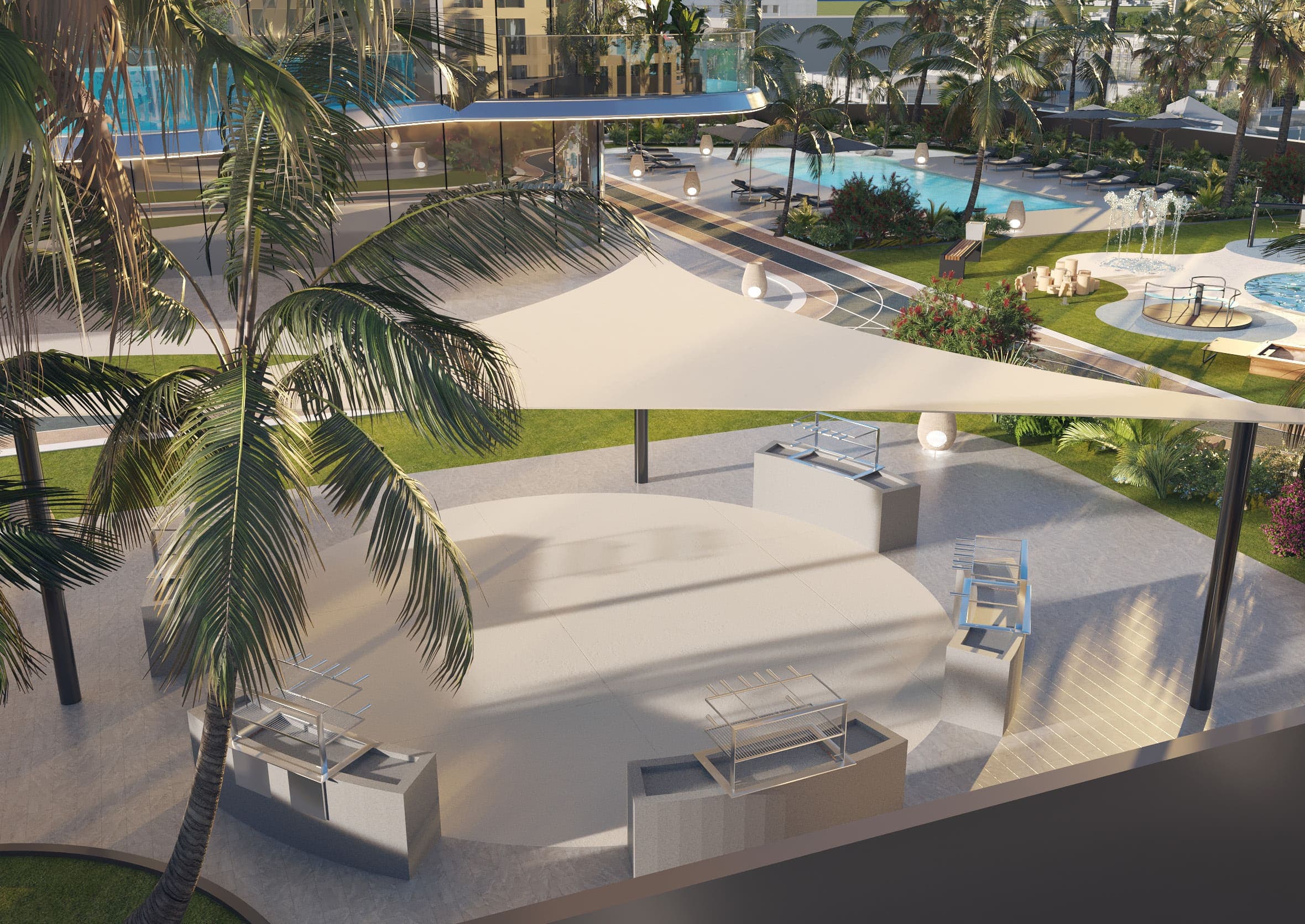 Volga Tower amenity Barbeque Area - JVT (Jumeirah Village Triangle), Dubai - by Tiger Group