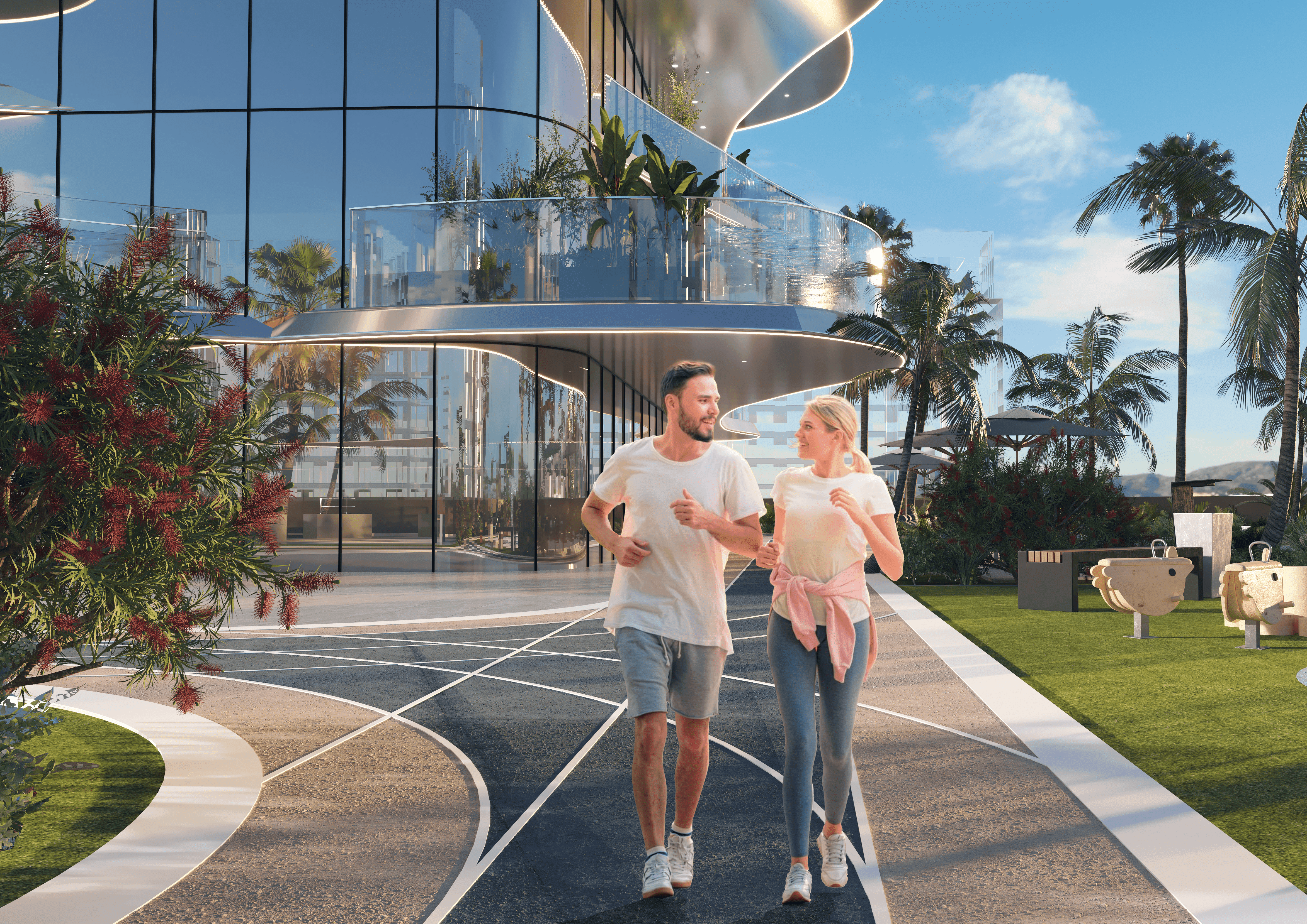 Volga Tower amenity Running & Walking Track - JVT (Jumeirah Village Triangle), Dubai - by Tiger Group