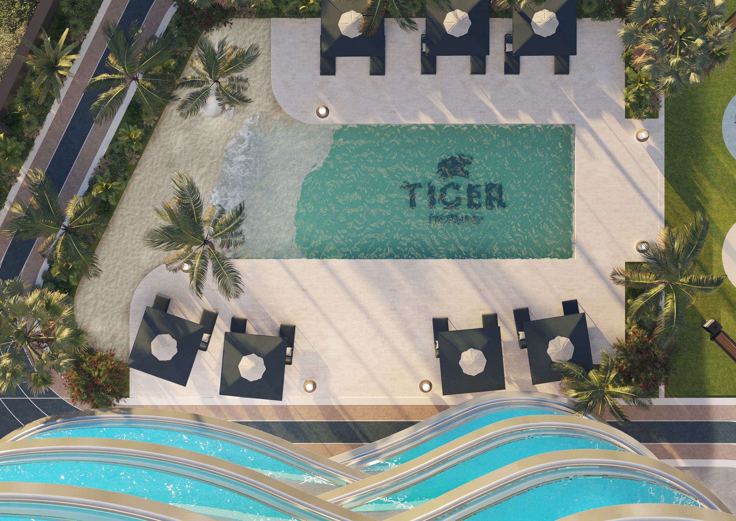 Volga Tower amenity Swimming Pool & Jacuzzi - JVT (Jumeirah Village Triangle), Dubai - by Tiger Group